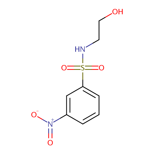 Benzenesulfonamide, N-(2-hydroxyethyl)-3-nitro- structural formula