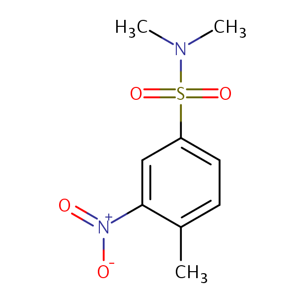 Benzenesulfonamide, N,N,4-trimethyl-3-nitro- structural formula