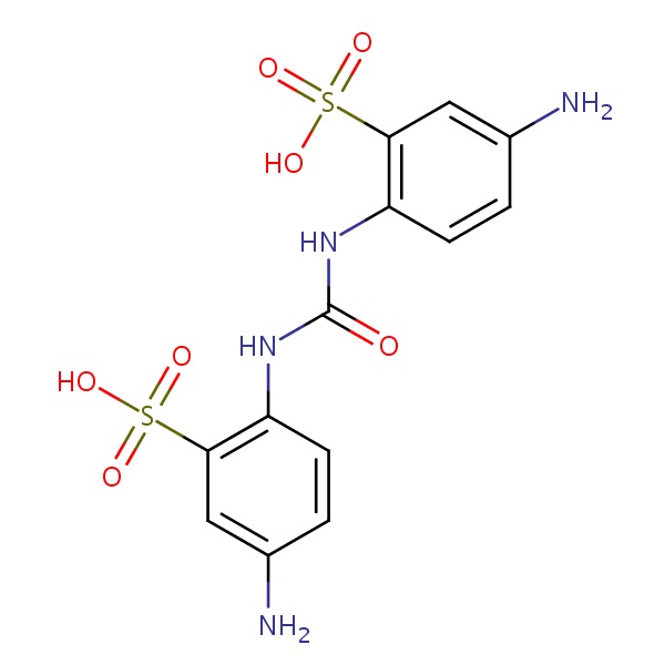 Benzenesulfonic acid, 2,2’-(carbonyldiimino)bis[5-amino- structural formula