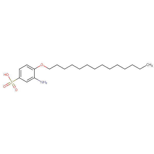 Benzenesulfonic acid, 3-amino-4-(tetradecyloxy)- structural formula