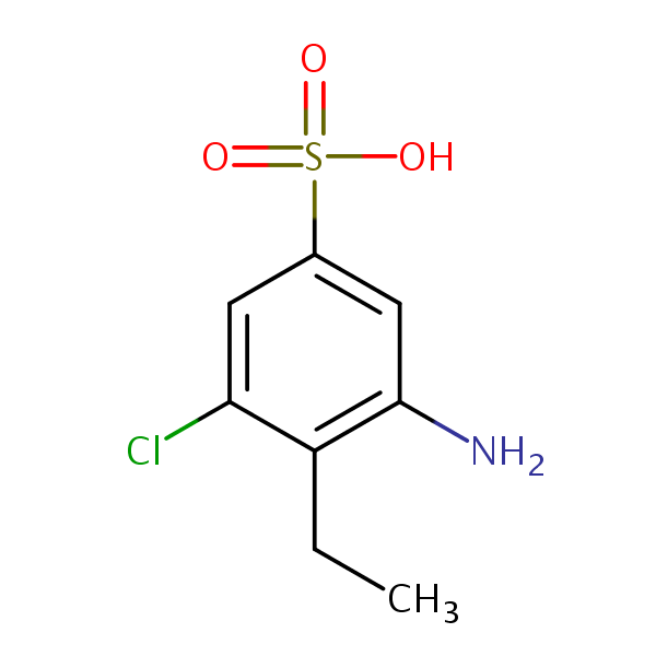 Benzenesulfonic acid, 3-amino-5-chloro-4-ethyl- structural formula