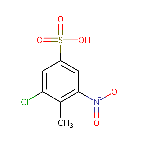 Benzenesulfonic acid, 3-chloro-4-methyl-5-nitro- structural formula