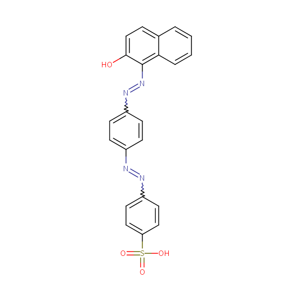 Benzenesulfonic acid, 4-[[4-[(2-hydroxy-1-naphthalenyl)azo]phenyl]azo]- structural formula