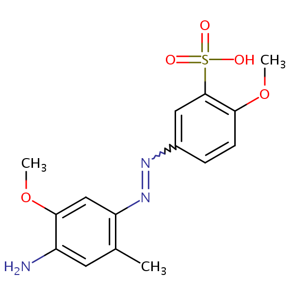 Benzenesulfonic acid, 5-[(4-amino-5-methoxy-2-methylphenyl)azo]-2-methoxy- structural formula