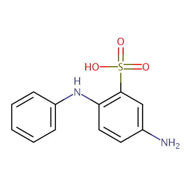Benzenesulfonic acid, 5-amino-2-(phenylamino)- structural formula