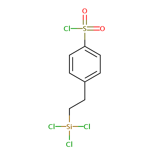 Benzenesulfonyl chloride, 4-[2-(trichlorosilyl)ethyl]- structural formula