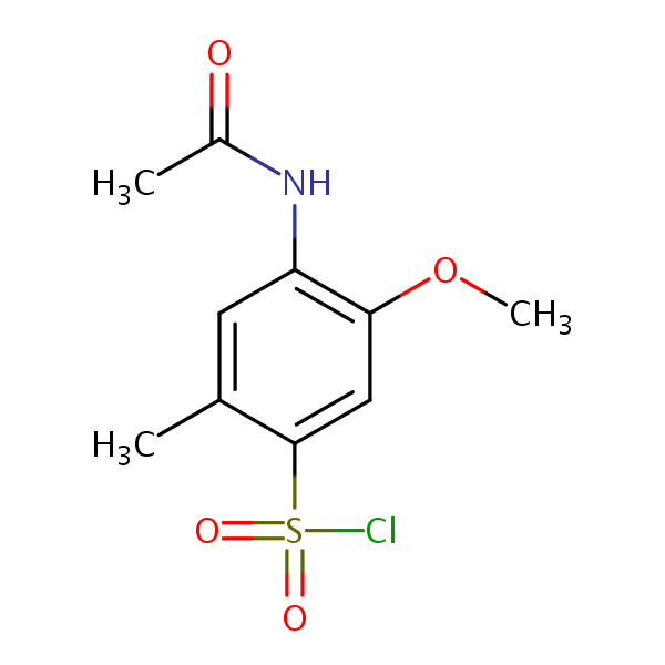 Benzenesulfonyl chloride, 4-(acetylamino)-5-methoxy-2-methyl- structural formula