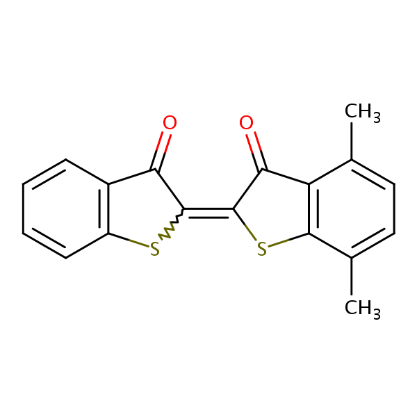 Benzo[b]thiophen-3(2H)-one, 4,7-dimethyl-2-(3-oxobenzo[b]thien-2(3H)-ylidene)- structural formula