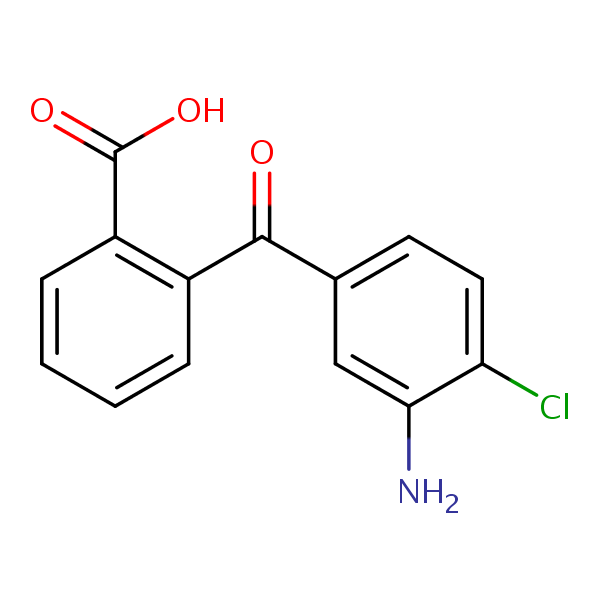 Benzoic acid, 2-(3-amino-4-chlorobenzoyl)- structural formula