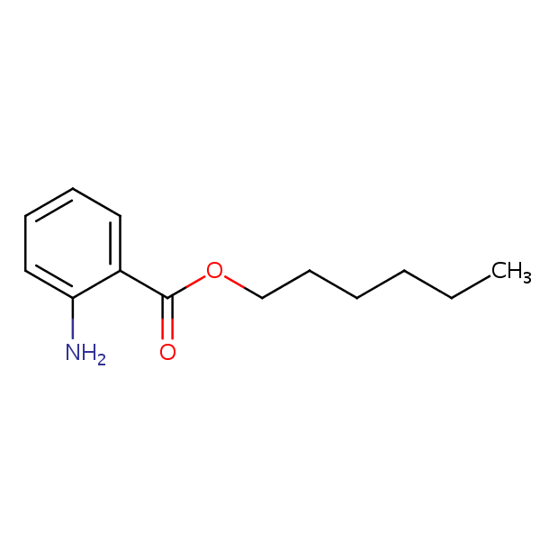 Benzoic acid, 2-amino-, hexyl ester structural formula