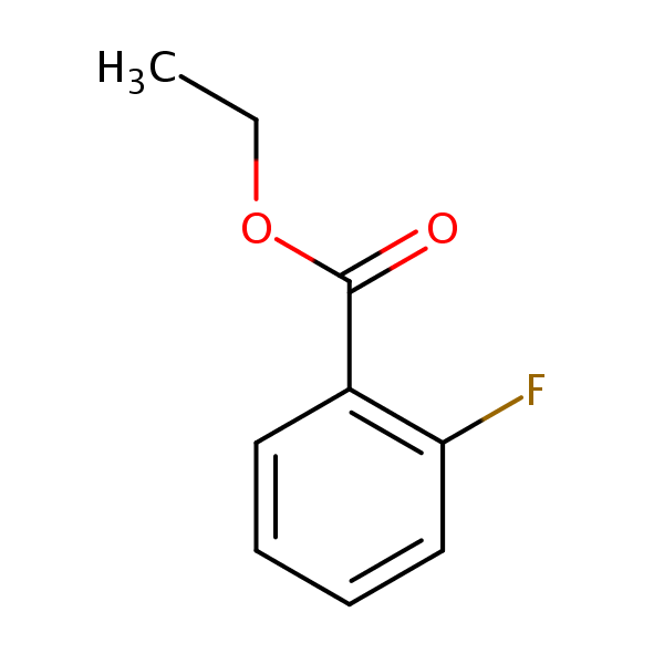 Benzoic acid, 2-fluoro-, ethyl ester structural formula