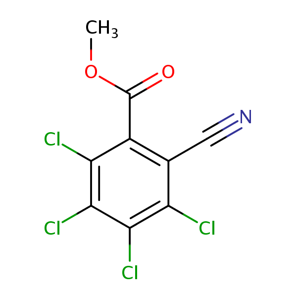Benzoic acid, 2,3,4,5-tetrachloro-6-cyano-, methyl ester structural formula