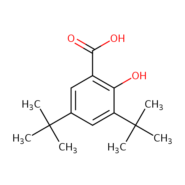 Benzoic acid, 3,5-bis(1,1-dimethylethyl)-2-hydroxy- structural formula