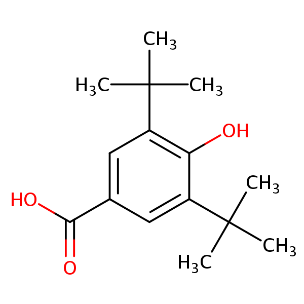 Benzoic acid, 3,5-bis(1,1-dimethylethyl)-4-hydroxy- structural formula