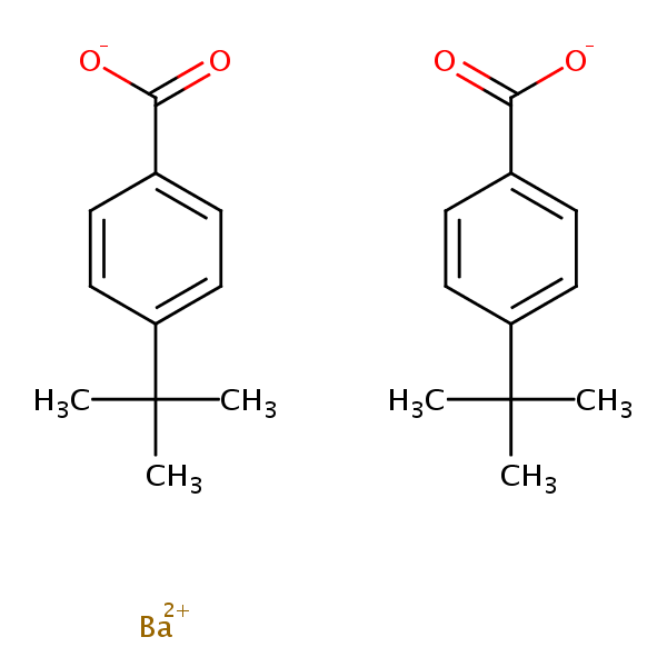 Benzoic acid, 4-(1,1-dimethylethyl)-, barium salt structural formula