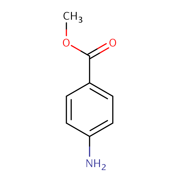 Benzoic acid, 4-amino-, methyl ester structural formula