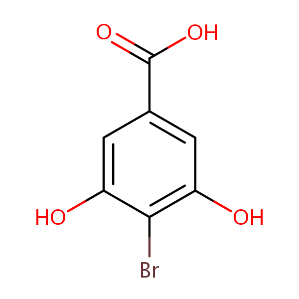 Benzoic acid, 4-bromo-3,5-dihydroxy- structural formula