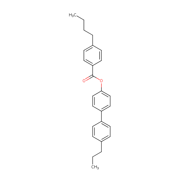 Benzoic acid, 4-butyl-, 4’-propyl[1,1’-biphenyl]-4-yl ester structural formula