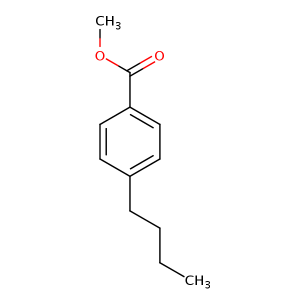 Benzoic acid, 4-butyl-, methyl ester structural formula