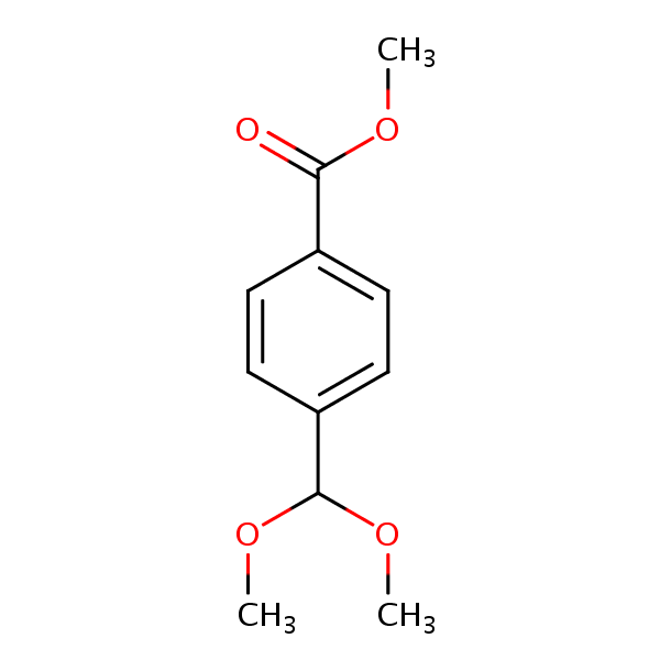 Benzoic acid, 4-(dimethoxymethyl)-, methyl ester structural formula