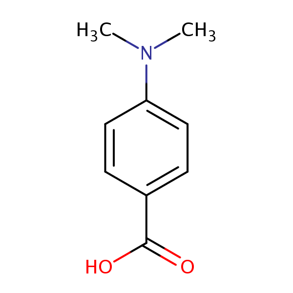Benzoic acid, 4-(dimethylamino)- structural formula