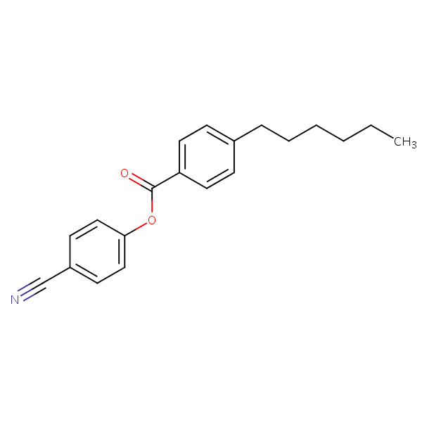 Benzoic acid, 4-hexyl-, 4-cyanophenyl ester structural formula