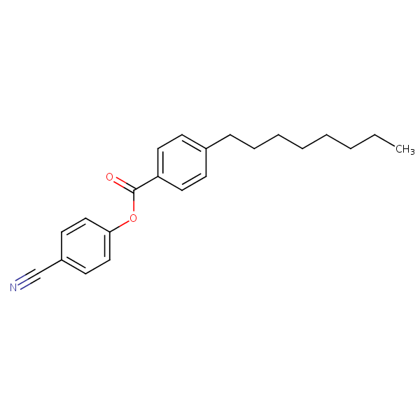 Benzoic acid, 4-octyl-, 4-cyanophenyl ester structural formula