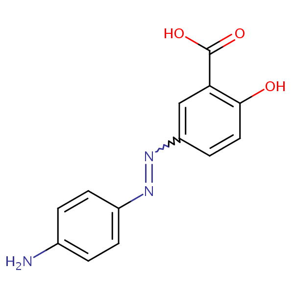 Benzoic acid, 5-[(4-aminophenyl)azo]-2-hydroxy- structural formula