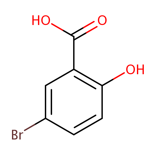 Benzoic acid, 5-bromo-2-hydroxy- structural formula