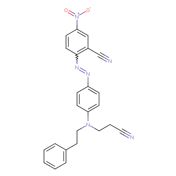 Benzonitrile, 2-[[4-[(2-cyanoethyl)(2-phenylethyl)amino]phenyl]azo]-5-nitro- structural formula
