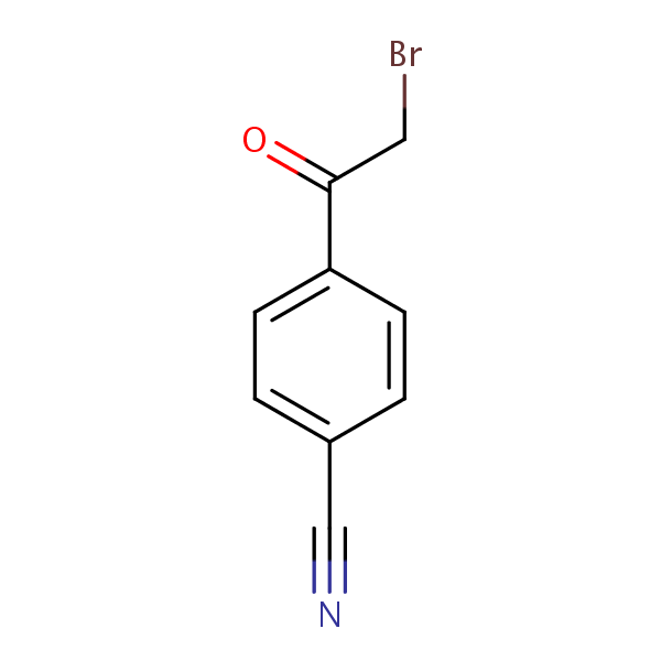 Benzonitrile, 4-(bromoacetyl)- structural formula