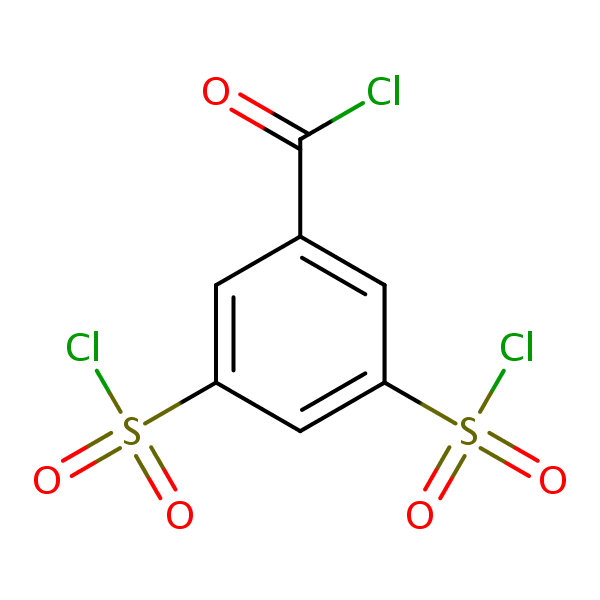 Benzoyl chloride, 3,5-bis(chlorosulfonyl)- structural formula