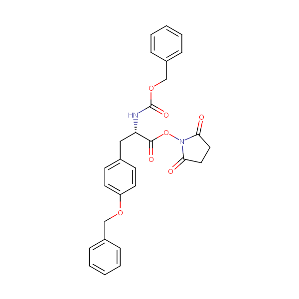 Benzyl (S)-(2-((2,5-dioxo-1-pyrrolidinyl)oxy)-2-oxo-1-((4-(benzyloxy)phenyl)methyl)ethyl)carbamate structural formula