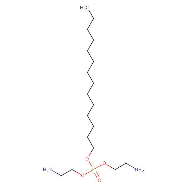 Bis(2-aminoethyl) tetradecyl phosphate structural formula