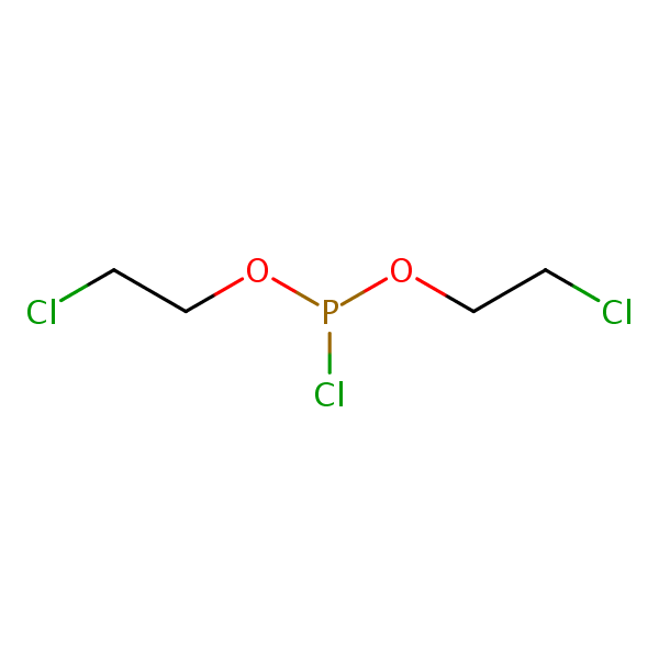Bis(2-chloroethyl) chlorophosphite structural formula