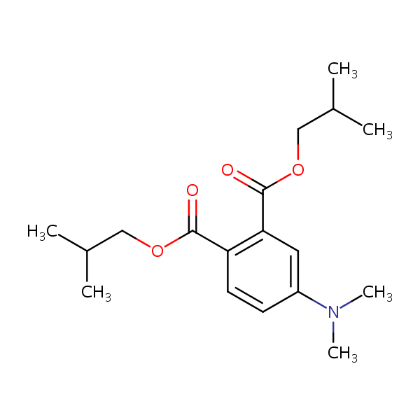 Bis(2-methylpropyl) 4-(dimethylamino)phthalate structural formula
