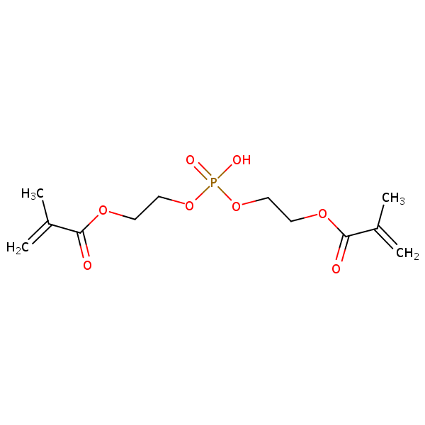 Bis(methacryloyloxyethyl) hydrogen phosphate structural formula