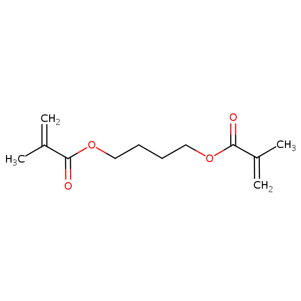 Butane-1,4-diyl bis(2-methylprop-2-enoate) structural formula