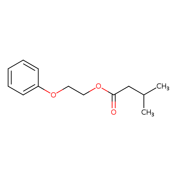 Butanoic acid, 3-methyl-, 2-phenoxyethyl ester structural formula