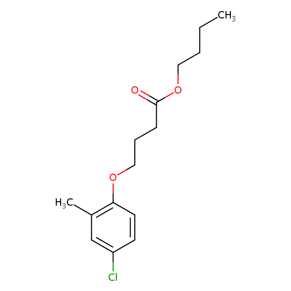 Butyl 4-(4-chloro-2-methylphenoxy)butyrate structural formula