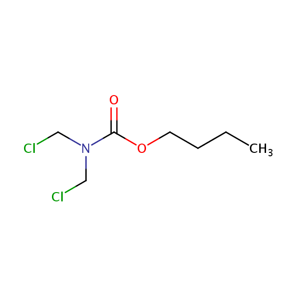 Butyl bis(chloromethyl)carbamate structural formula