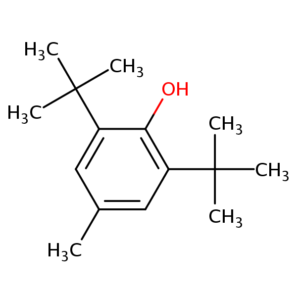 Butylated hydroxytoluene structural formula