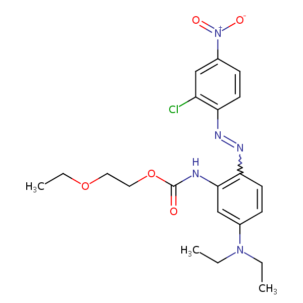 Carbamic acid, [2-[(2-chloro-4-nitrophenyl)azo]-5-(diethylamino)phenyl]-, 2-ethoxyethyl ester structural formula