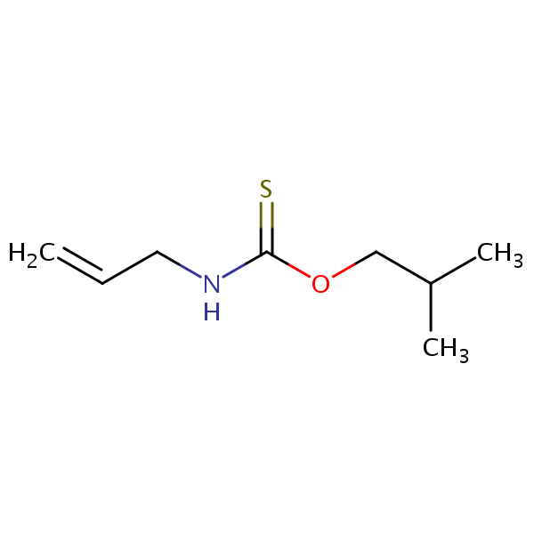 Carbamothioic acid, 2-propenyl-, O-(2-methylpropyl) ester structural formula