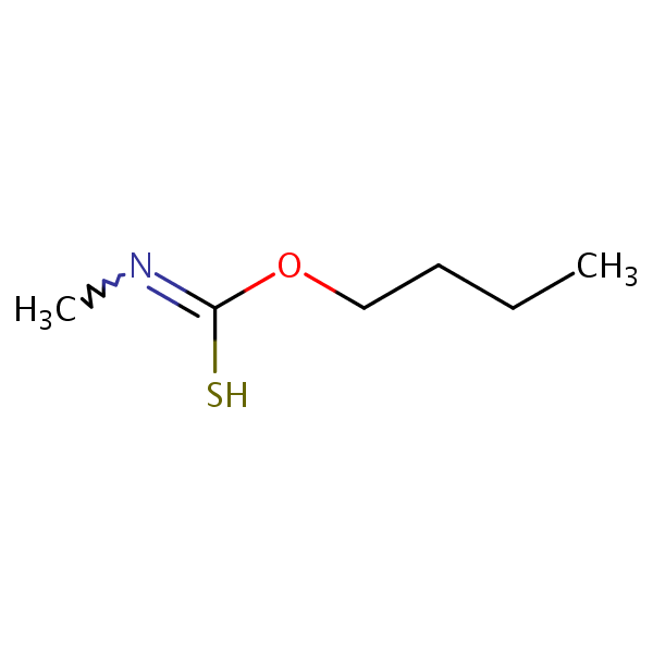 Carbamothioic acid, methyl-, O-butyl ester structural formula
