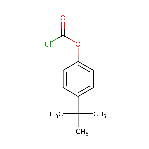 Carbonochloridic acid, 4-(1,1-dimethylethyl)phenyl ester structural formula