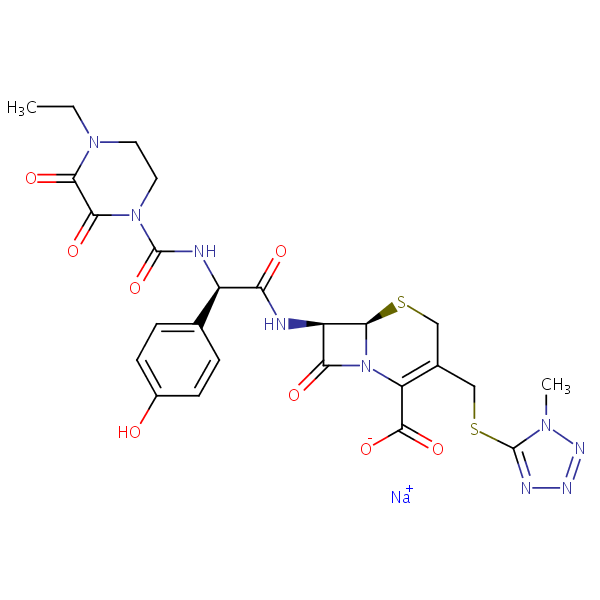 Cefoperazone sodium structural formula