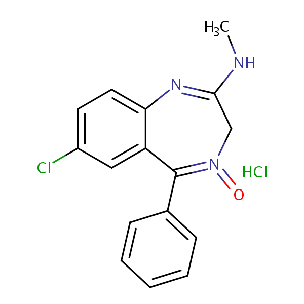 Chlordiazepoxide hydrochloride structural formula