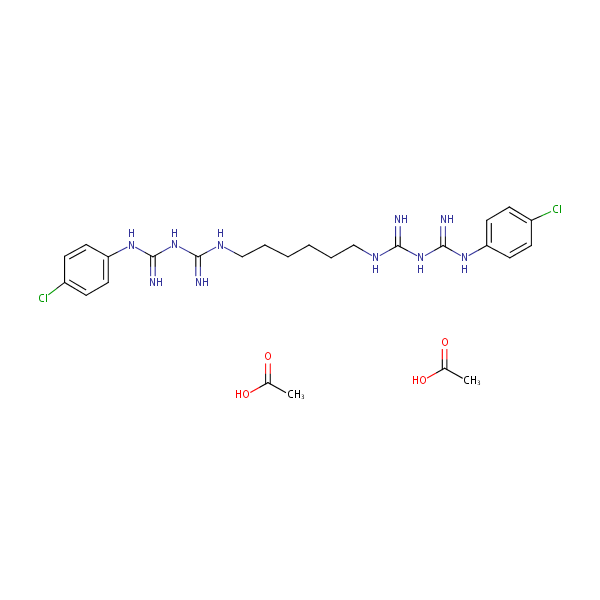 Chlorhexidine diacetate structural formula
