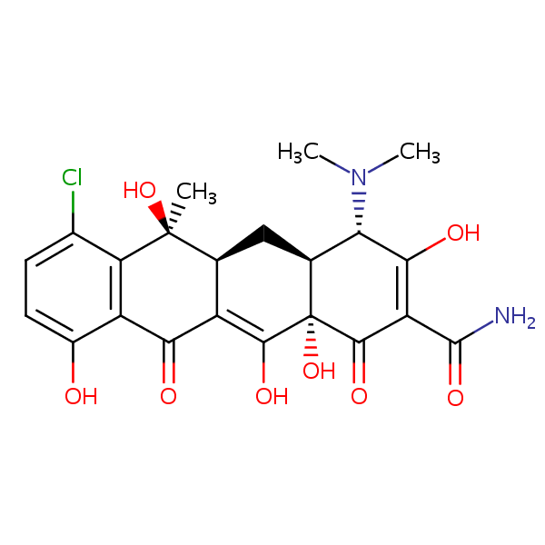 Chlortetracycline structural formula
